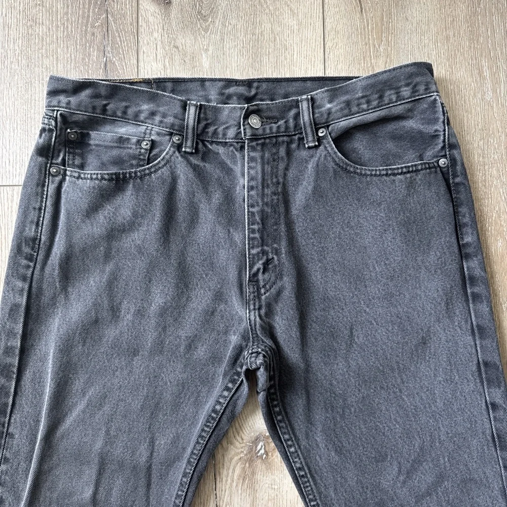 Levi's 505 Men's Straight‎ Leg 36x30 Black Jeans Slight Fade CW 03/15 #1022